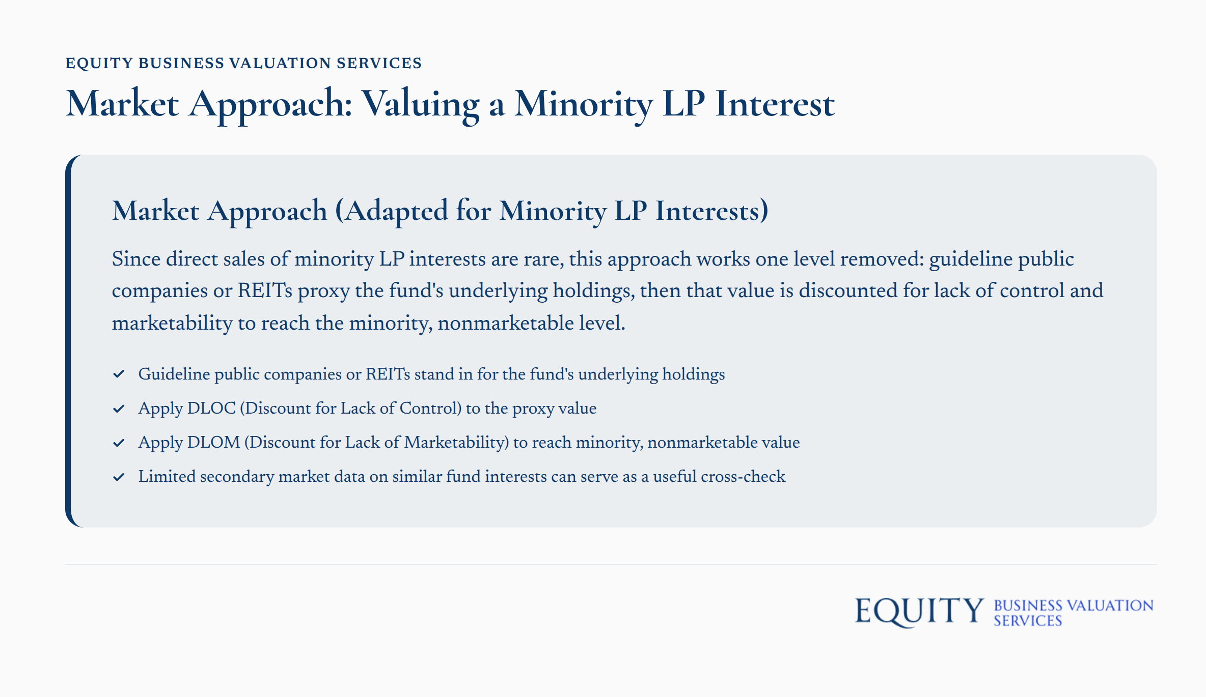 Valuation methods for minority limited partnership interests diagram