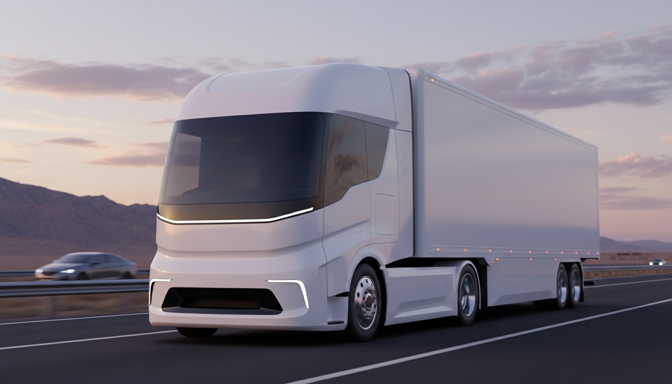 White modern truck front view