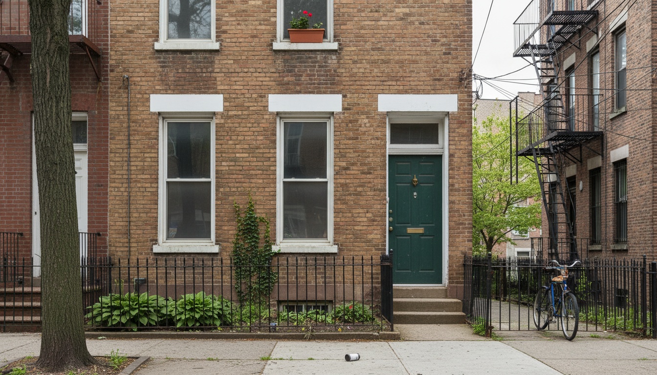 Urban residential house exterior in simple style